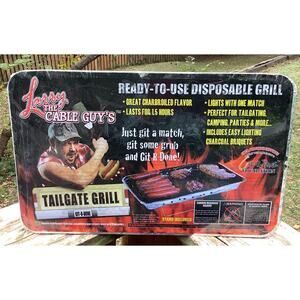 NEW Sealed Larry The Cable Guy Disposable Tailgate Grill Charcoal BBQ Camping